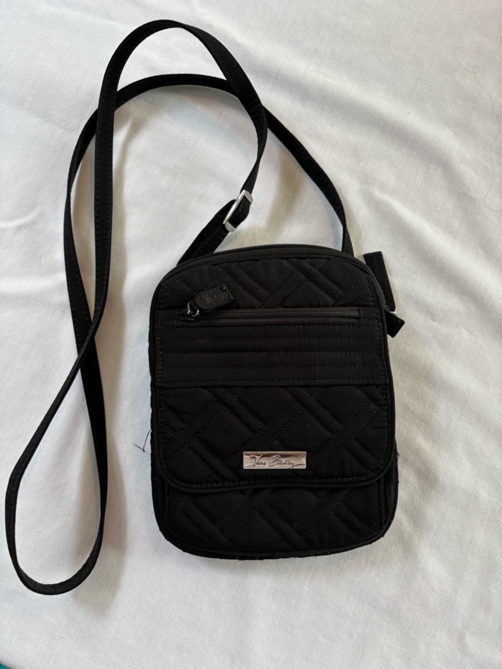 Vera Bradley Black Quilted Crossbody Messenger